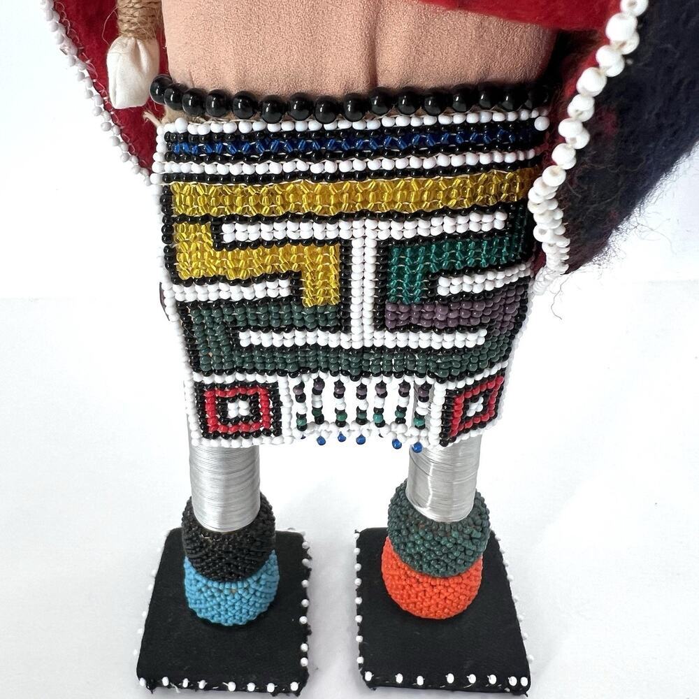 Vintage Ethnic South African - Zulu Ndebele Beaded Ceremonial Doll 16” - Picture 4 of 10